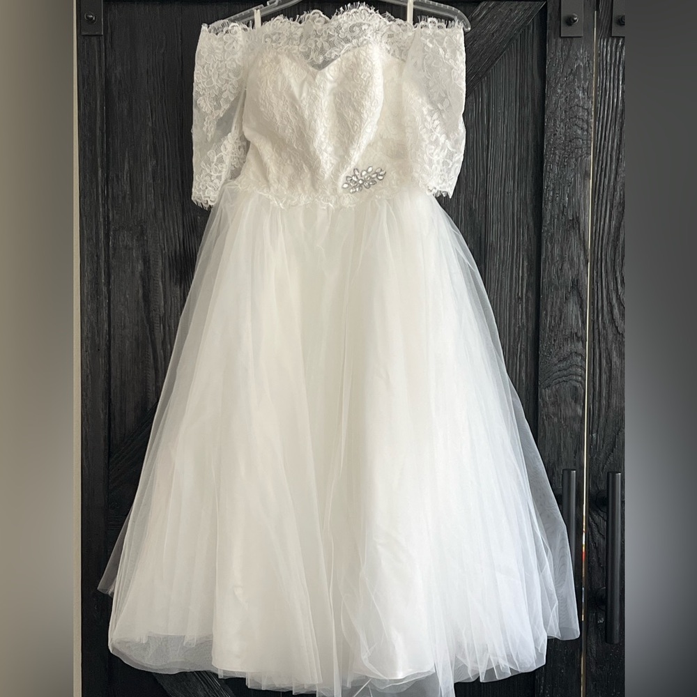 Never Worn Lace and Tulle Wedding Dress